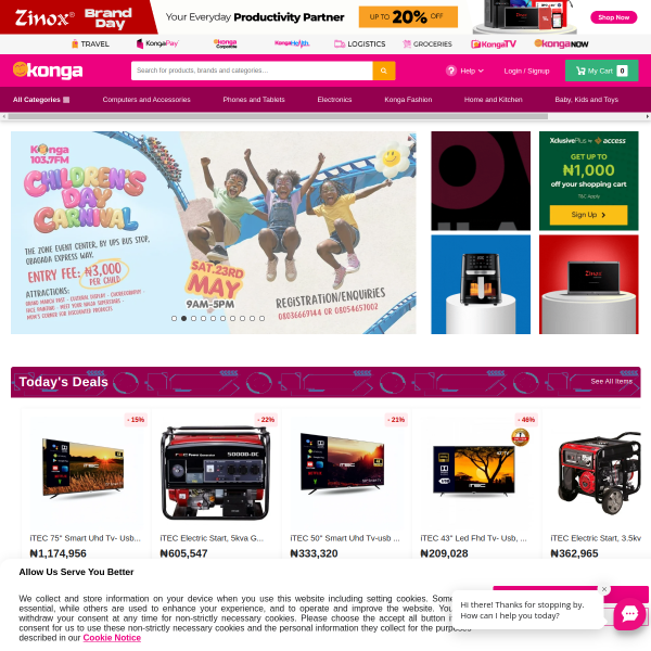 Website preview of KONGA ONLINE NIGERIA LIMITED
