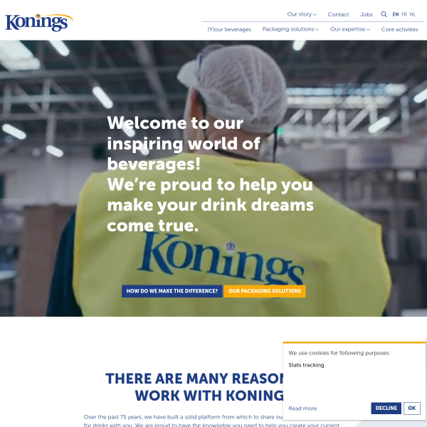 Website preview of KONINGS JUICES & DRINKS