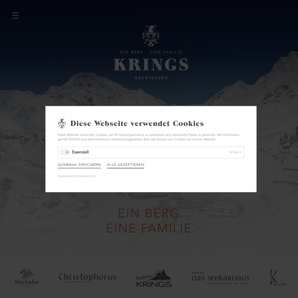 Website preview of Krings-Alm