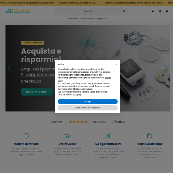 Website preview of LABEVOLUTION SRL