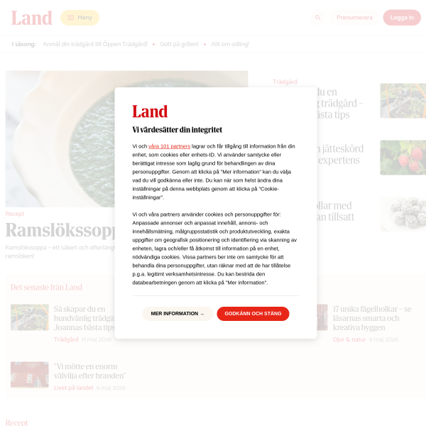 Website preview of Land & Berg Aktiebolag