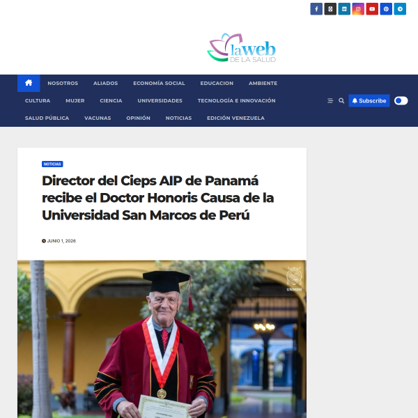 Director del Cieps AIP de Panamá recibe el Doctor Honoris Causa de la Universidad San Marcos de Perú
