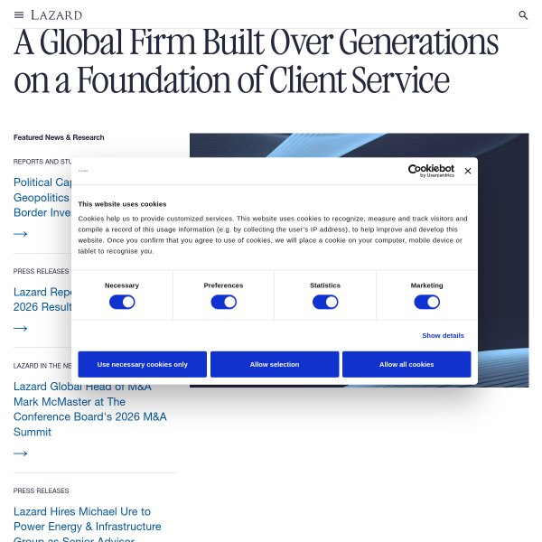Website preview of Lazard Global Thematic Focus Fund