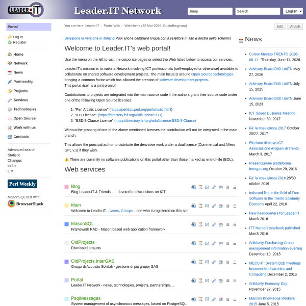 Website preview of leader bath srl