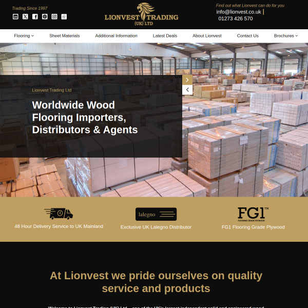 Website preview of LIONVEST TRADING (UK) LIMITED