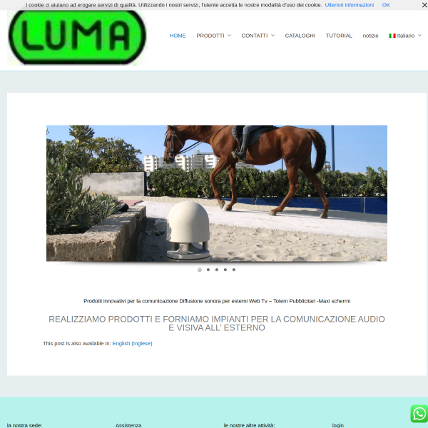 Website preview of LUMA SOCIETA' PER AZIONI