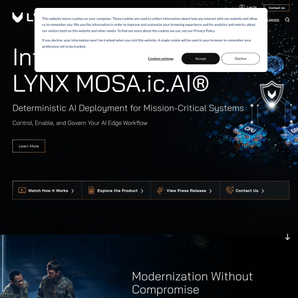 Website preview of Lynx Code Oy