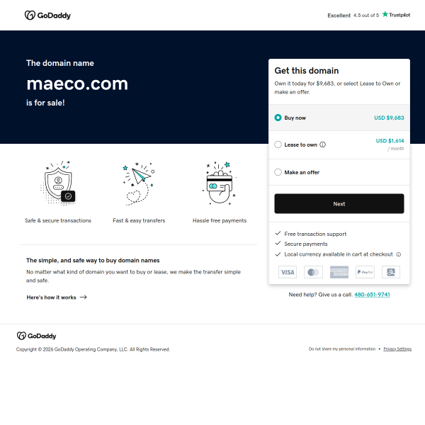 Website preview of MAECO FABRICATION INC.