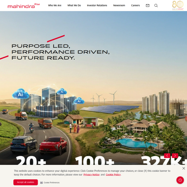 Website preview of MAHINDRA MIDDLEEAST ELECTRICAL STEEL SERVICE CENTRE (FZC)