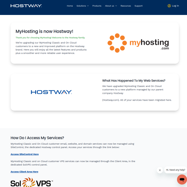 Website preview of Mail2web