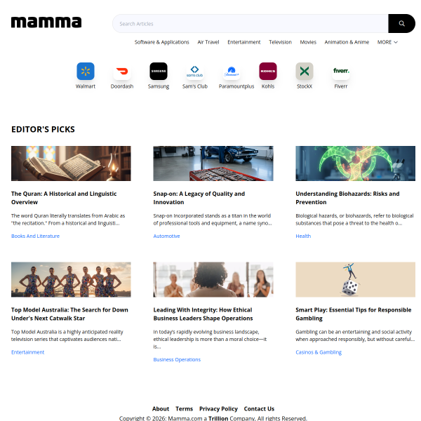 Website preview of mamma francas pizza hall