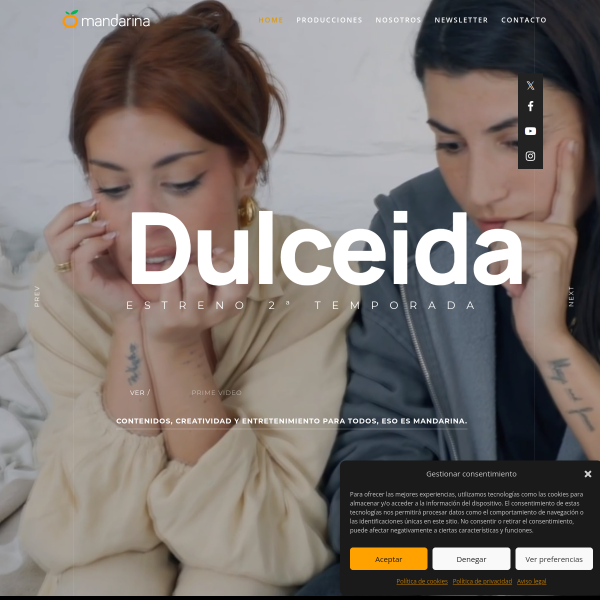 Website preview of Mandarina Limón