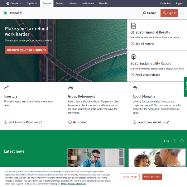 Website preview of Manulife Global Multi-Asset Diversified Income Fund