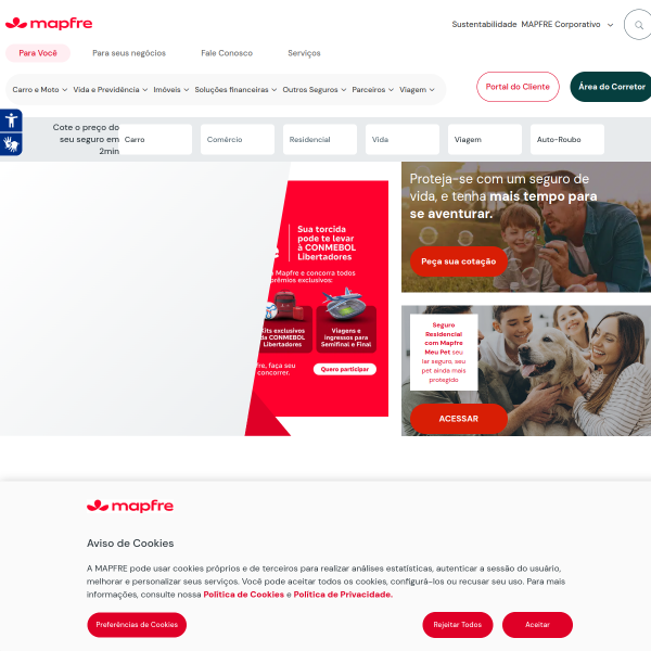 Website preview of MAPFRE SEGUROS GERAIS S.A.