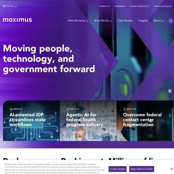 Website preview of Maximus (MI) Limited