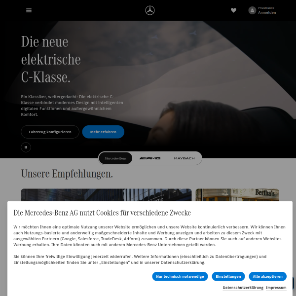 Website preview of Mercedes-Benz Sutter