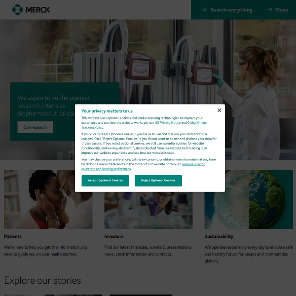 Website preview of MERCK FINANZ S.à r.l.
