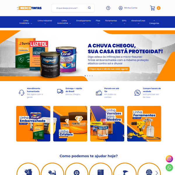 Website preview of MERCOTINTAS COMERCIO DE TINTAS E FERRAGENS LTDA
