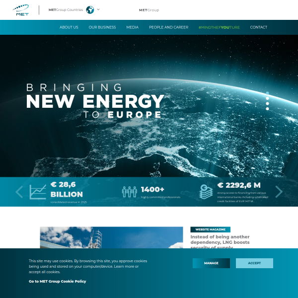 Website preview of MET POLSKA SPÓŁKA AKCYJNA