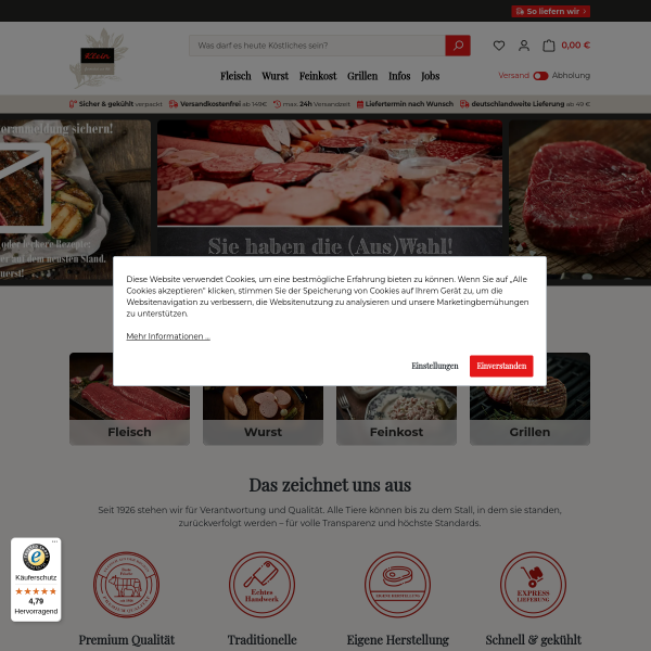 Website preview of Metzgerei Vogt