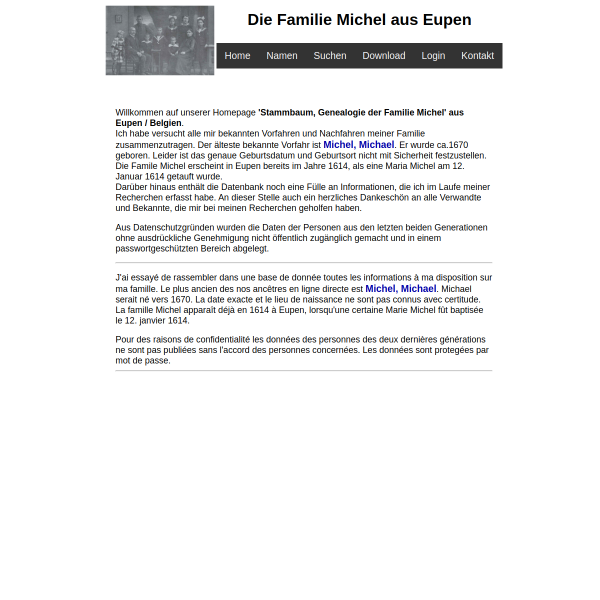 Website preview of Michel