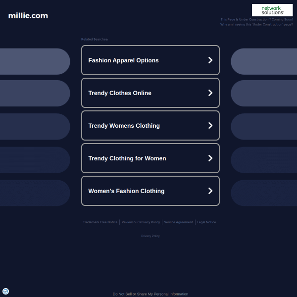Website preview of MILLIE LIGHT
