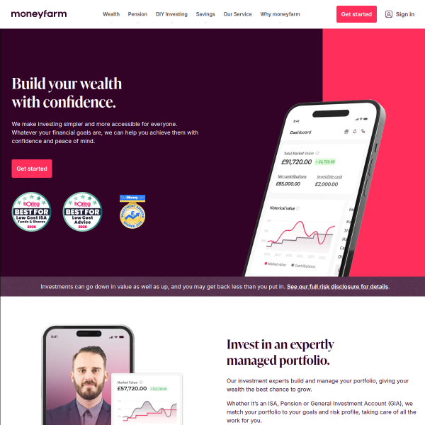 Website preview of Moneyfarm Enhanced Income Fund