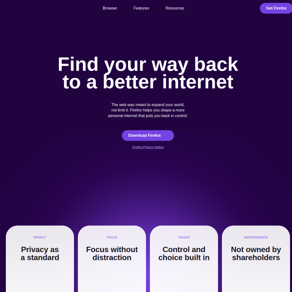 Website preview of Mozilla Messaging