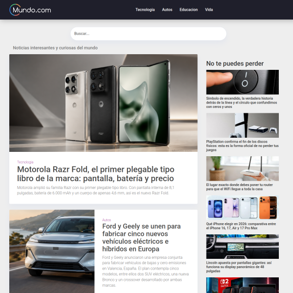 Website preview of Mundo de Pedro y Pablo