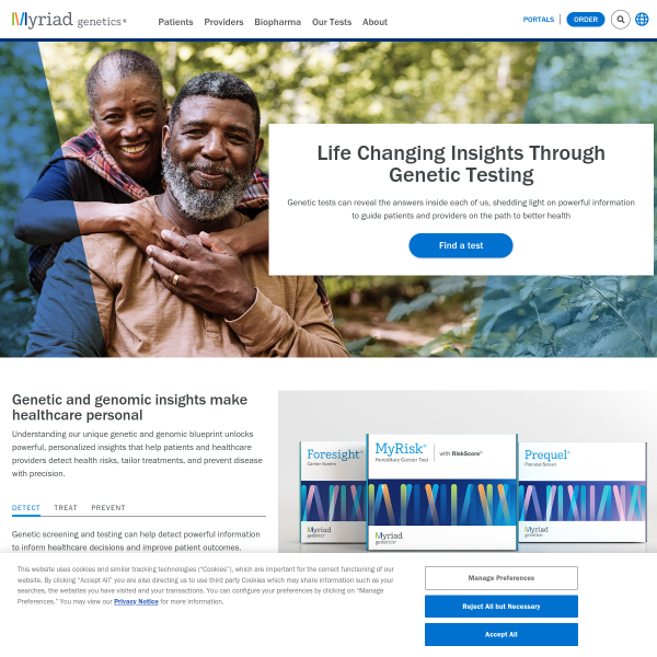 Website preview of Myriad Green
