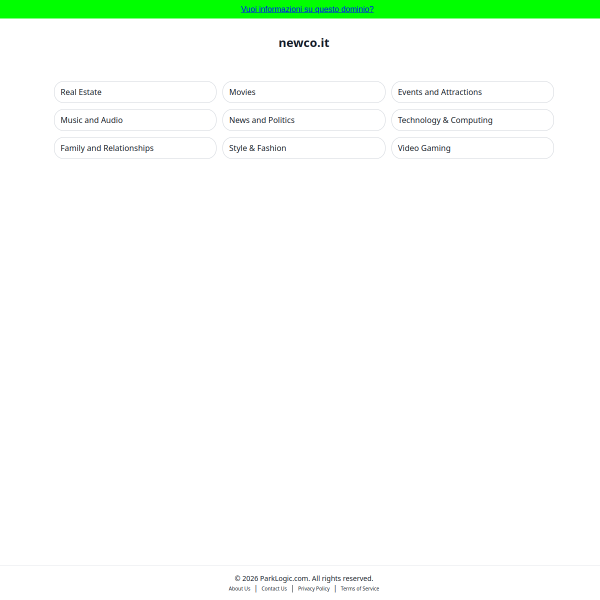 Website preview of NEWCO S.R.L.