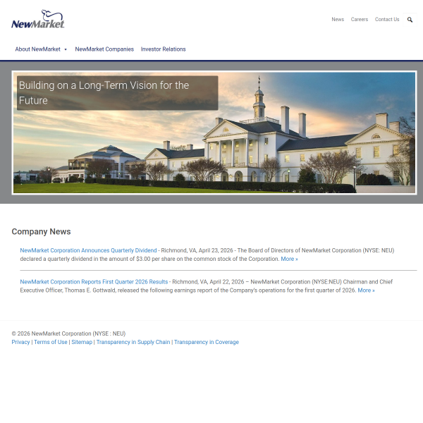 Website preview of NEWMARKET MOTOR WORKS LIMITED