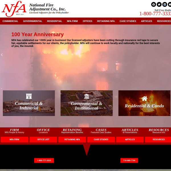 Website preview of NFA CONSTRUCTION LLC