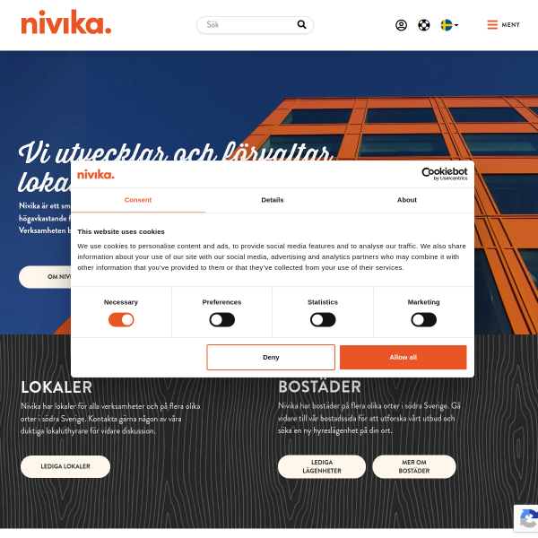 Website preview of Nivika Budkaveln AB