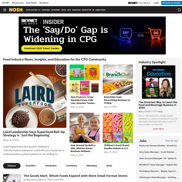 Website preview of Nosh