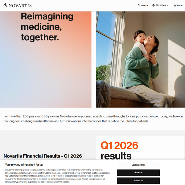 Website preview of Novartis (South Korea)