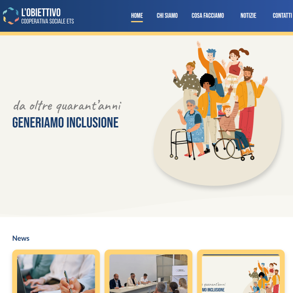 Website preview of OBIETTIVO ZERO SOCIETA