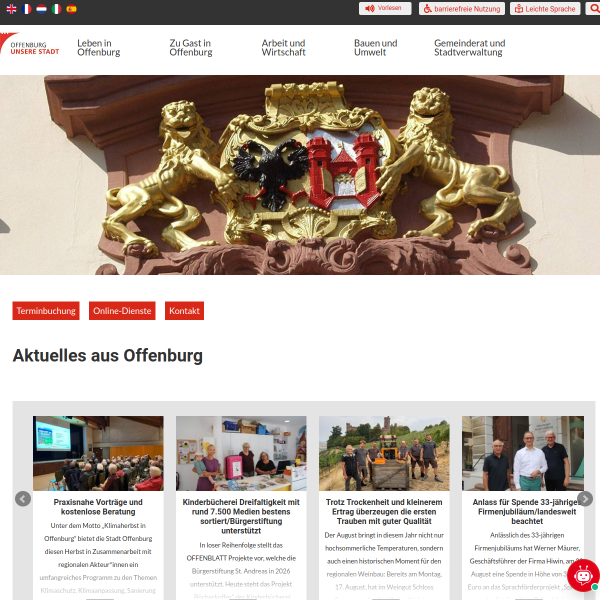 Website preview of Offenburg, Burda