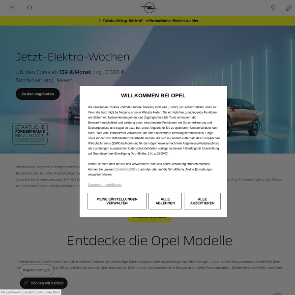 Website preview of Opel Luisenburg Garage GmbH