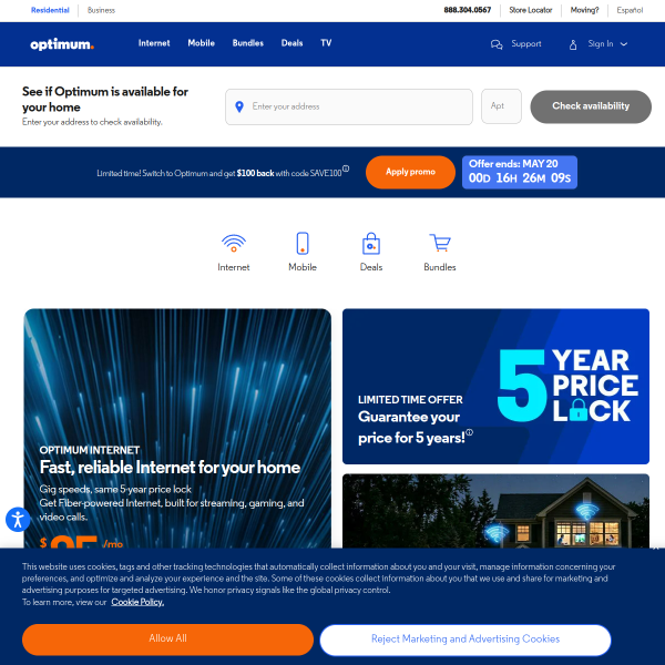 Website preview of Optimum Real Estate Fund