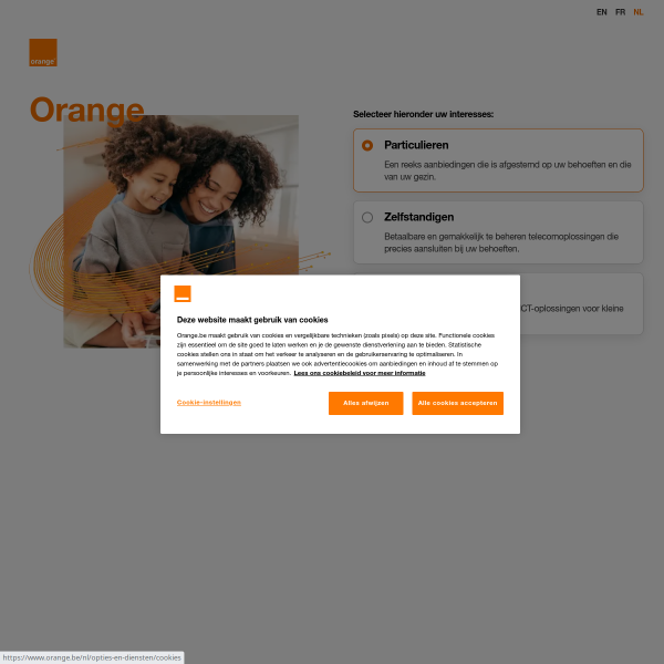 Website preview of ORANGE BELGIUM