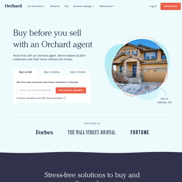 Website preview of Orchard House