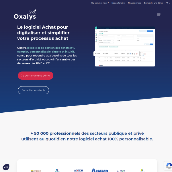 Website preview of OXALYS 2222