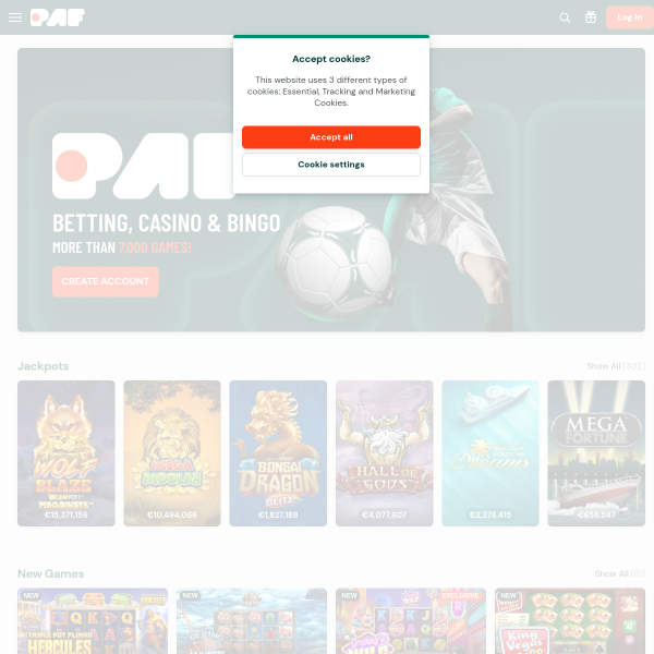 Website preview of Paf