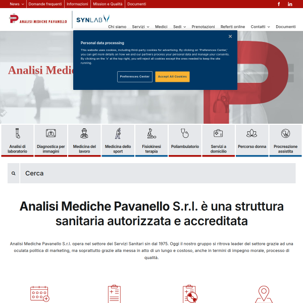Website preview of PAVANELLO FORNITURE S.R.L.