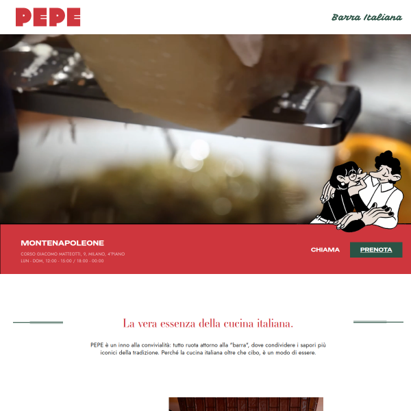 Website preview of PEPE ENRICHETTA