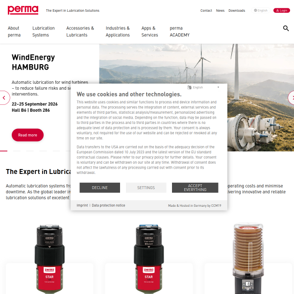 Website preview of perma-trade Wassertechnik GmbH Althammer Josef