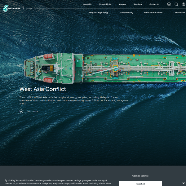 Website preview of Petronas Taman Segar