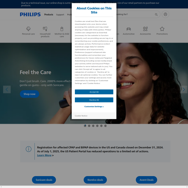 Website preview of Philips Polska