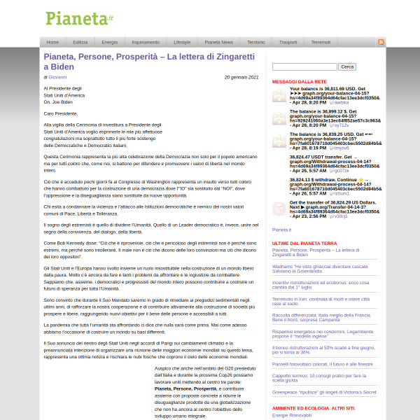 Website preview of PIANETA CASA MURAT S.R.L.